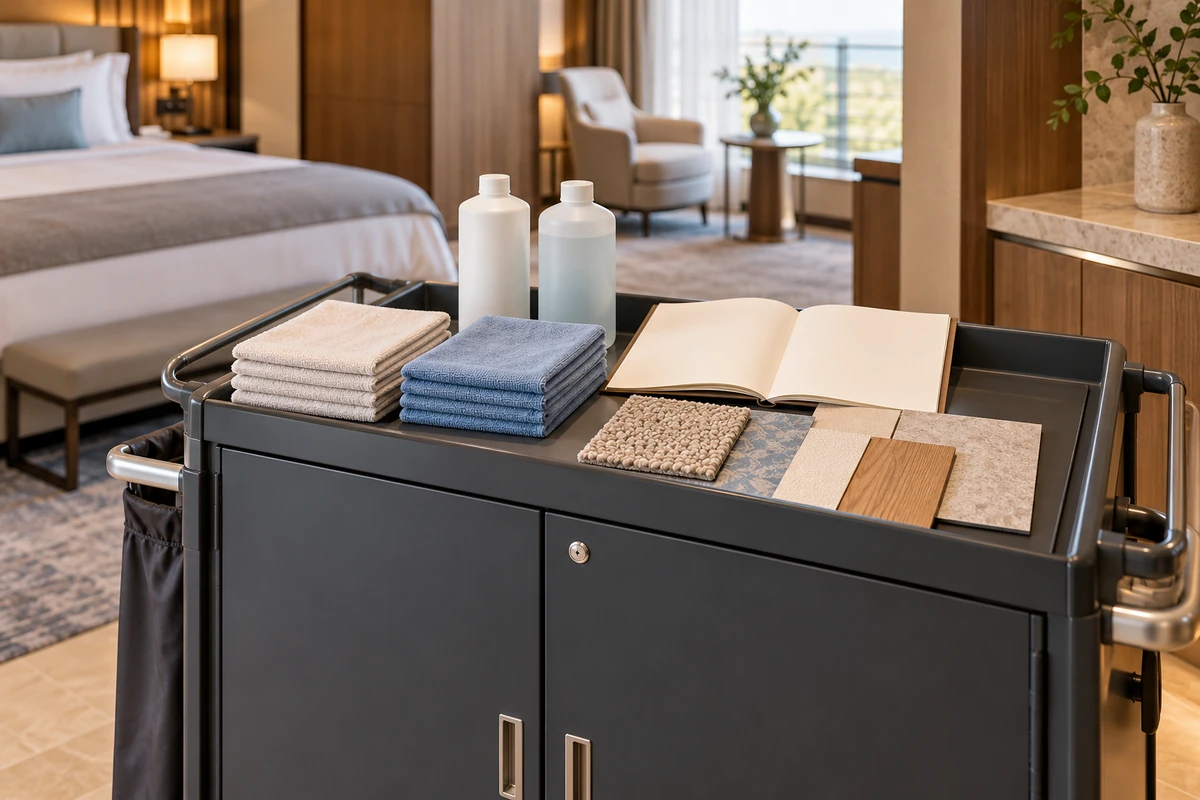 Care materials and maintenance instructions for finishes